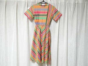 70年代 ビンテージ 日本製 Onward オンワード Pretty Up ワンピース ドレス L100 身長150-155 レトロ 昭和 当時物