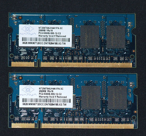 NANYA NT256T64UH4A1FN-3C PC2-5300S DDR2-667 SO-DIMM 256MB X