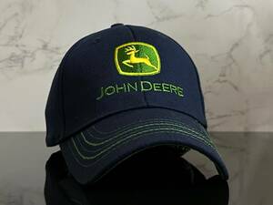 【未使用品】115KB★JOHN DEERE ジョン・ディア キャップ 帽子 CAP ファンにも嬉しいクールなネイビーの伸縮素材《伸縮前58㎝～61㎝位迄》