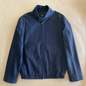 良品 A.P.C. ジップアップ ジャケット ダークネイビー XS オックスフォード ブルゾン ZIP UP スウィングトップ APC アーペーセー @b056