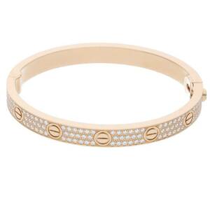 カルティエ Cartier LOVE BRACELET DIAMONDS ラブブレス サイズ:17 K18PGダイヤラブブレスレット 中古 GZ11