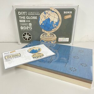 【80】未開封 『大型ウッドパズル 地球儀 ST002』工作キット 立体パズル ROKR The Globe レベル4 567ピース 現状品