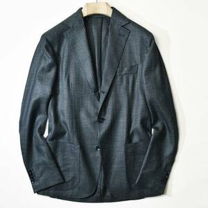 26万【kiton(キートン)社製のSartorio(サルトリオ) 新品】◇お洒落で上質ウールシルクリネン◇シックに華やぐサマーツイード軽量ジャケット