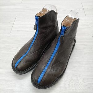 trippen ZIP BOOT VSC shark サイズ38 フロントジップ ブーツ ブラウン ブルー トリッペン 4-0205G 231202