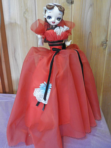 ★昭和レトロ★文化人形/H32cm★赤いドレス