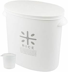 パール金属 日本製 米びつ 5kg ホワイト 計量カップ付 お米 袋のまま ストック RICE HB-343
