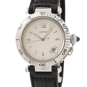 【3年保証】 カルティエ パシャ ドゥ カルティエ プロンジャー W3101755 アイボリー ギヨシェ 自動巻き メンズ 腕時計