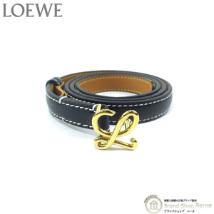 ロエベ （LOEWE） Lモノグラムバックル レザー ベルト 75cm E821238X01 ブラック×ゴールド（新品）