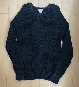 レア 80s 90s ヴィンテージ オールド ギャップ OLD GAP リブニット セーター 黒 S ラミー コットン フェード◎