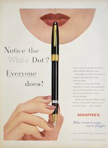 稀少・広告！1956年シェーファー万年筆広告/Sheaffer`s Pen/文房具/D