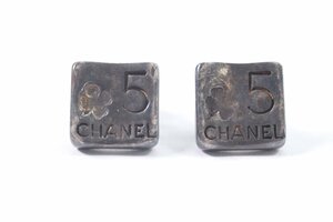 CHANEL シャネル SV925 シルバー 約8.3g No.5 クローバー ピアス アクセサリー レディース 4492-N