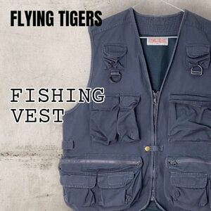 flying tigersフィッシングベスト グレー 日本規格メンズMサイズ
