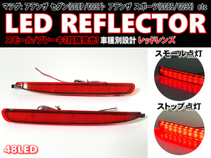 送料込 マツダ ③ LED リフレクター リア バンパー ライト レッドレンズ アテンザ スポーツ GGES GG3S ワゴン GYEW GY3W セダン GGEP GG3P