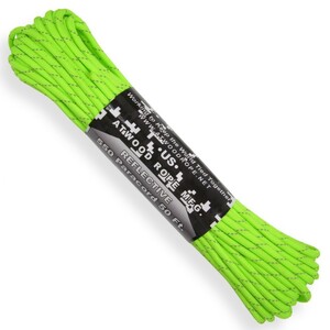 ATWOOD ROPE 反射材 550パラコード タイプ3 ネオングリーン [ 15m ] アトウッドロープ ARM 商用