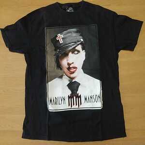 マリリン・マンソン 【正規品】 MARILYN MANSON ロックTシャツ Mサイズ 黒 USED① 【コピーライト 2003年】