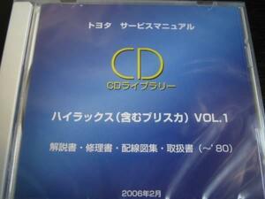 .絶版品★ハイラックス(含むブリスカ)解説書・修理書・配線図集・取扱書★1