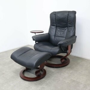 北欧 Ekornes エコーネス Mayfair メイフェア 黒本革 レザー ストレスレスチェア オットマンセット ハイバック12C2312022】