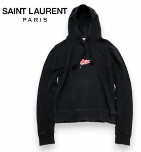 国内正規品 SAINT LAURENT PARIS 482668 リップ プリントスウェットパーカー サンローランパリ LIPS SWEAT FOODIE ブラック M S-9