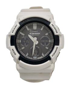 CASIO◆ソーラー腕時計・G-SHOCK/デジアナ/ラバー/BLK/WHT/GAW-100B-7AJF