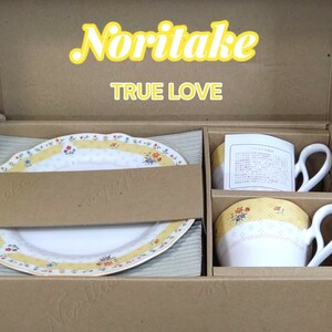 【廃盤品】Noritake　TRUE LOVE ノリタケ トゥルーラブ　モーニングペアセット　モーニングセット　コーヒーカップ 花柄　