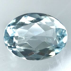 (天然アクアマリン1.362ct)a 約8.9×6.8mmソーティング付 ルース 裸石 宝石 ジュエリーaquamarine i 