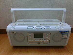 中古品 保管品 通電のみ確認済 AIWA アイワ CD RADIO CASSETTE RECORDER CDダブルカセット ラジカセ ホワイト CSD-W330/激安1円スタート