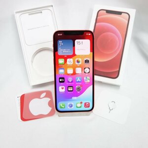 美品 **安心60日保証** SIMフリー iPhone 12 64GB レッド au 利用制限保証2年 インボイス対応可 送料無料 【専0112-341-0116本】兼T