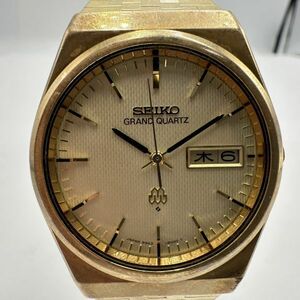 H215-T141003-1 ◎ SEIKO セイコー 9943-8000 グランドクオーツ デイデイト 3針 アナログ メンズ 腕時計 約36mm ①