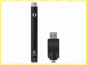 ベイプ 電子タバコ 510規格 ブラック Vape リキッド 可変電圧 USB充電 CBDオイル用 380mAh 100mmx11mm 即起動 [2706:jungle]