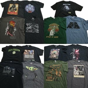 古着卸 まとめ売り 映画・ドラマ 半袖Tシャツ 15枚セット (メンズ 2XL /3XL /5XL ) スターウォーズ ハリーポッター MS0596