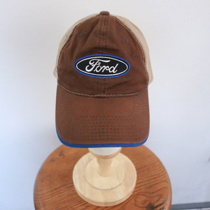 CAP19 90sビンテージ Ford メッシュキャップ■1990年代製 ブラウン アメカジ ストリート ハット 帽子 hat 古着 古着卸 激安 希少 検 80s