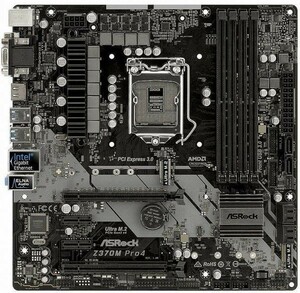 ASRock Z370M Pro4 LGA 1151 (300 Series) Intel Z370 HDMI SATA 6Gb/s USB 3.1 Micro ATX Motherboard