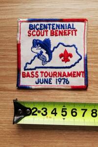 ワッペン　刺繍　BICENTENNIAL SCOUT BENEFIT BASS TOURNAMENT JUNE 1976 