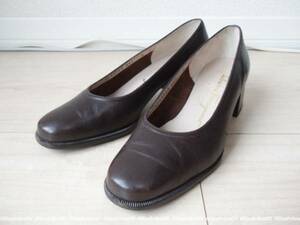 1度使用 Salvatore Ferragamo レザー パンプス 5/C フェラガモ