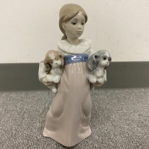 F019-CH2-546 LLADRO リヤドロ 私のパピーたち 陶器人形 西洋 置物 少女 犬