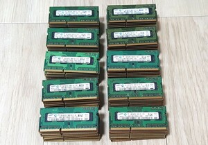【大量☆100枚セット】SAMSUNG サムスン 2GB メモリ DDR3-1333 PC3-10600 1.5V ノートパソコン用 動作未確認 送料無料♪♪