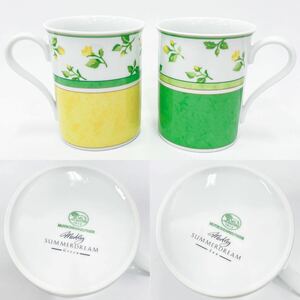 美品 HUTSCHEN REUTHER フッチェンロイター 1814 マグカップ ペア medley メドレー サマードリーム Sun Green 05-0307〇