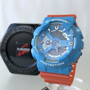 海外限定カラー 新品 カシオ G-SHOCK 腕時計 GA-110NC-2AJF ブルー×オレンジ カレンダー アラーム メンズ QZ 質屋の質セブン