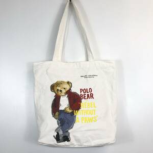 POLO BEAR ラルフローレン ポロベアー トートバッグ ホワイト オーガニックコットン