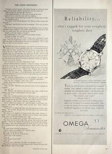 稀少・時計広告！1955年オメガ 時計広告/Omega Seamaster/Automatic Watch/W