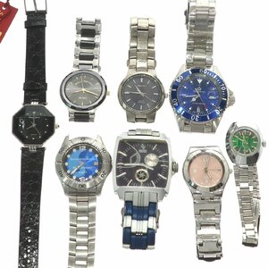 1円スタート 腕時計 8点セット SEIKO セイコー swatch スウォッチ等 クォーツ ソーラー 手巻き デイト ラウンド スクエア 稼働品 含