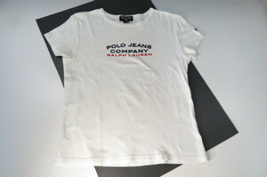 1円～POLO JEANS COMPANY RALPH LAUREN　ラルフローレン　半袖　Tシャツ　コットン100％　スリム　ホワイト　サイズM　4-14-18