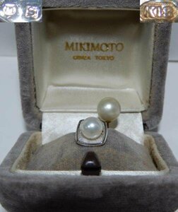 ミキモト真珠共箱 銀製と K18のタイタック レターパックプラス可 0429W11G