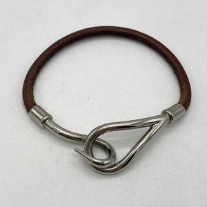 HERMES エルメス ブレスレット ジャンボ レザー ブラウン レディース アクセサリー P1230