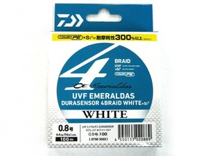 ダイワ(DAIWA) UVF エメラルダス デュラセンサー(EMERALDAS DURASENSOR) 4ブレイドホワイトSi2 0.8号 100m ホワイト PEライン 14ｌｂ