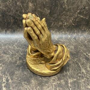VINTAGE 「祈りの手」 GOLD 陶器 キリスト 宗教 マリア オブジェ 置物 ヴィンテージ