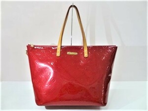 ルイヴィトン ヴェルニ ベルヴューGM レッド ショルダートート M93587 LOUIS VUITTON P