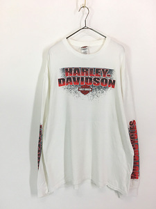 古着 10s HARLEY DAVIDSON シールド&バー イーグル 長袖 Tシャツ ロンT XL 古着