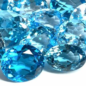 ■ブルートパーズ16点おまとめ■m約200ct/40gルース 裸石 宝石 ジュエリー トパーズ topaz jewelry blue topaz DI0 