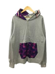 A BATHING APE◆ジップパーカー/XXL/コットン/GRY/カモフラ/001ZPI301023M